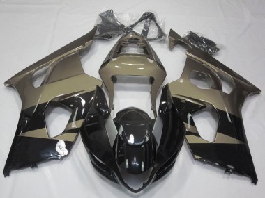 Lojas Carenagens Moto Suzuki GSXR 1000 2003-2004 - Preto Brilhante Taupe Brown