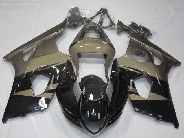 Lojas Carenagens Moto Suzuki GSXR 1000 2003-2004 - Preto Brilhante Taupe Brown