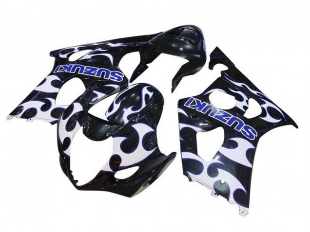 Lojas Carenagens Moto Suzuki GSXR 1000 2003-2004 - Preto Branco Azul Tribal