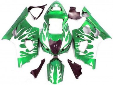 Lojas Carenagens Moto Suzuki GSXR 1000 2003-2004 - Verde Branco Chama