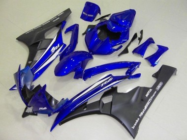 Lojas Carenagens Moto Yamaha YZF R6 2006-2007 - Azul Branco Preto Fosco Motul