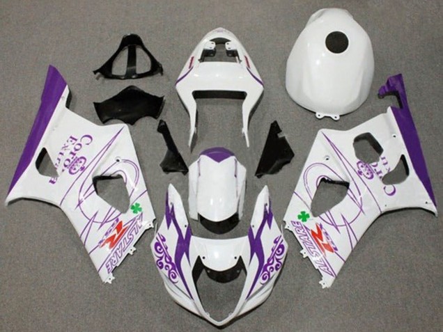 Lojas Carenagens Moto Suzuki GSXR 1000 2003-2004 - Branco Roxo Corona Alstare