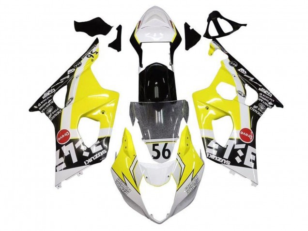 Lojas Carenagens Moto Suzuki GSXR 1000 2003-2004 - Amarelo Branco Preto