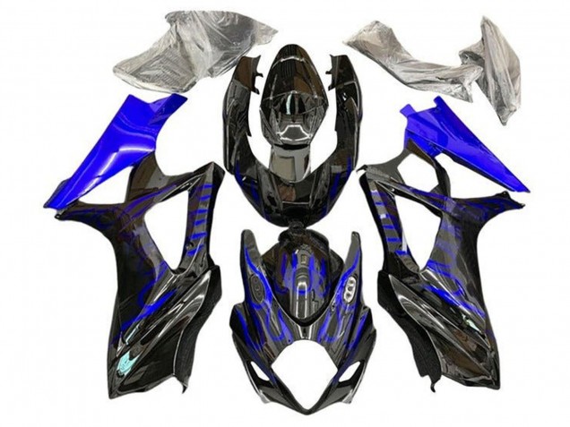 Lojas Carenagens Moto Suzuki GSXR 1000 2005-2006 - Preto Azul Chama