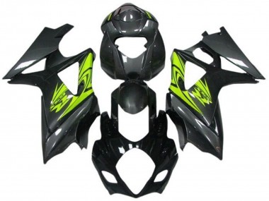 Lojas Carenagens Moto Suzuki GSXR 1000 2005-2006 - Preto Cinzento Amarelo Néon