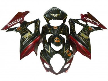 Lojas Carenagens Moto Suzuki GSXR 1000 2005-2006 - Preto Vermelho Ouro BACARDI