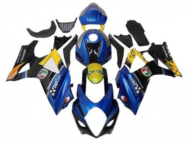 Lojas Carenagens Moto Suzuki GSXR 1000 2005-2006 - Azul Amarelo Preto Tubarão