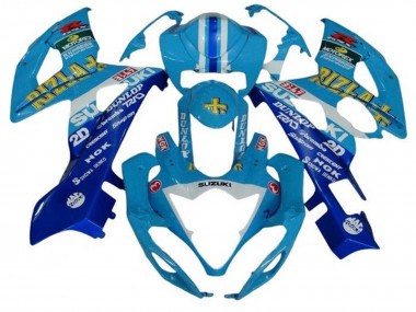 Lojas Carenagens Moto Suzuki GSXR 1000 2005-2006 - Azul Branco Listra Rizla