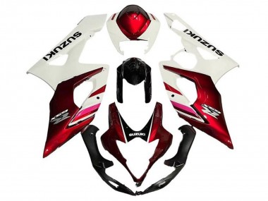 Lojas Carenagens Moto Suzuki GSXR 1000 2005-2006 - Branco Doce Vermelho Preto