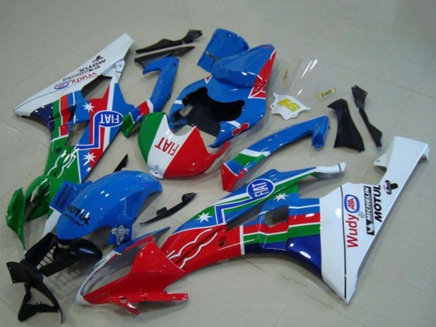 Lojas Carenagens Moto Yamaha YZF R6 2006-2007 - Branco Azul Vermelho Verde Fiat Motul