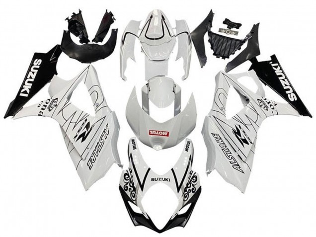 Lojas Carenagens Moto Suzuki GSXR 1000 2005-2006 - Branco Preto Corona Motul