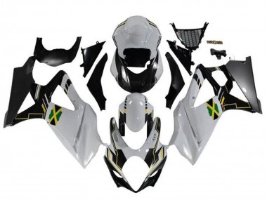 Lojas Carenagens Moto Suzuki GSXR 1000 2005-2006 - Branco Preto Amarelo Jamaica