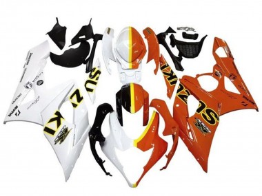 Lojas Carenagens Moto Suzuki GSXR 1000 2005-2006 - Branco Laranja Amarelo Divisão