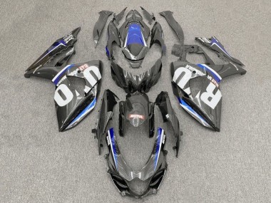 Lojas Carenagens Moto Suzuki GSXR1000 2017-2024 - Falso Fibra de Carbono Branco Azul