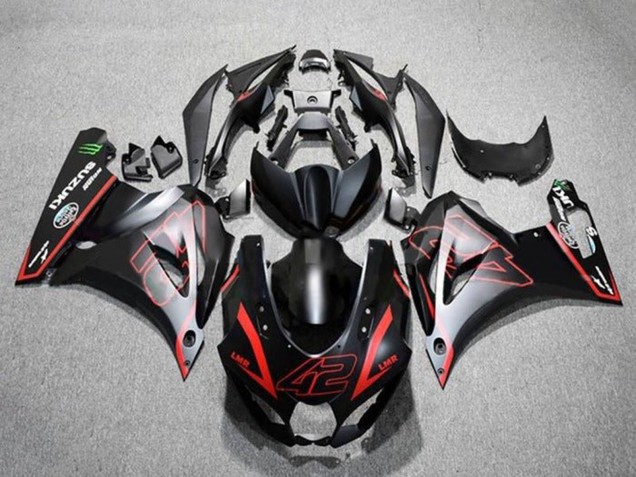 Lojas Carenagens Moto Suzuki GSXR1000 2017-2024 - Preto Fosco Vermelho 42