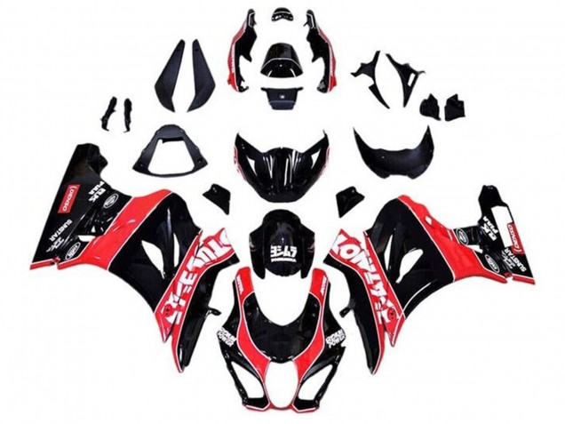 Lojas Carenagens Moto Suzuki GSXR1000 2017-2024 - Preto Brilhante Vermelho Branco Risca de giz