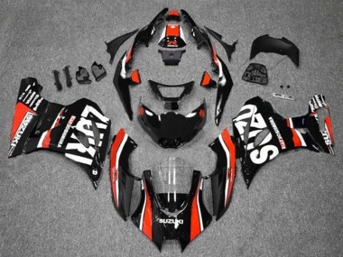 Lojas Carenagens Moto Suzuki GSXR1000 2017-2024 - Preto Vermelho Branco Listra