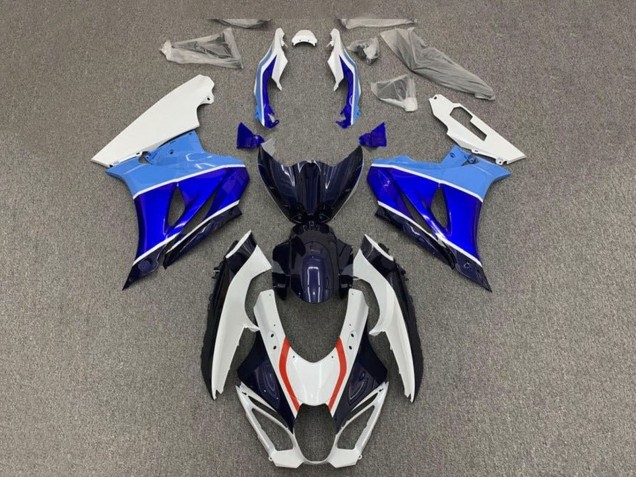 Lojas Carenagens Moto Suzuki GSXR1000 2017-2024 - Branco Triple Azul Vermelho