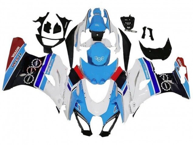 Lojas Carenagens Moto Suzuki GSXR1000 2017-2024 - Branco Azul Listra Vermelho