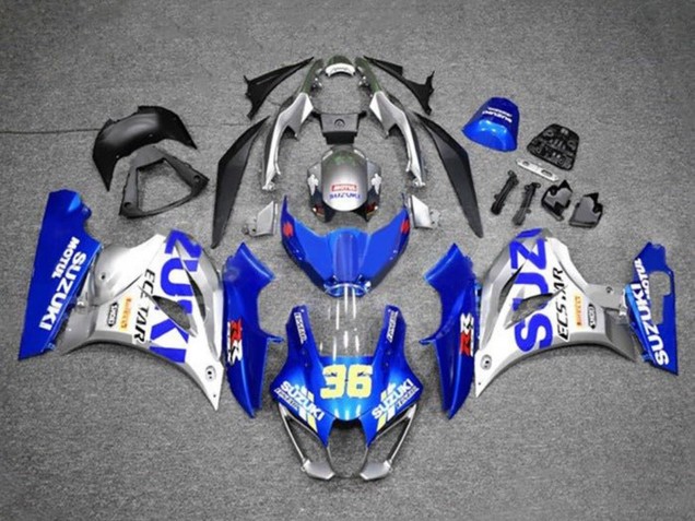 Lojas Carenagens Moto Suzuki GSXR1000 2017-2024 - Azul Prata Ecstar 36