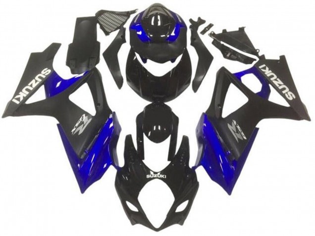 Lojas Carenagens Moto Suzuki GSXR 1000 2007-2008 - Preto Brilhante Preto Fosco Azul Cinzento