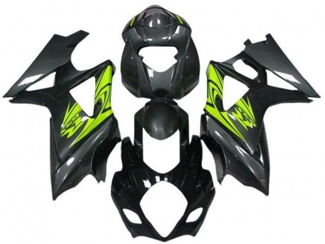 Lojas Carenagens Moto Suzuki GSXR 1000 2007-2008 - Preto Amarelo Néon