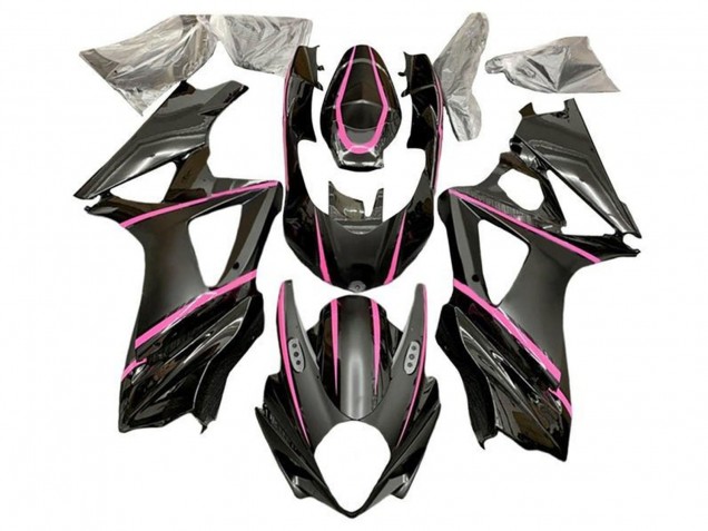 Lojas Carenagens Moto Suzuki GSXR 1000 2007-2008 - Preto Fosco Rosa