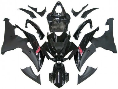 Lojas Carenagem Moto Yamaha YZF R6 2008-2016 - Preto Brilhante Preto Fosco