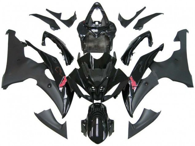 Lojas Carenagem Moto Yamaha YZF R6 2008-2016 - Preto Brilhante Preto Fosco