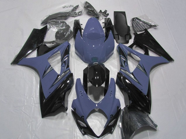 Lojas Carenagens Moto Suzuki GSXR 1000 2007-2008 - Prata Azul Preto Brilhante