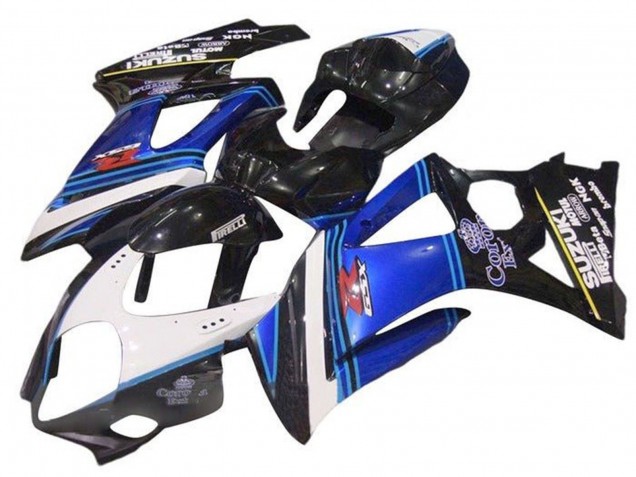 Lojas Carenagens Moto Suzuki GSXR 1000 2007-2008 - Branco Azul Preto Corona