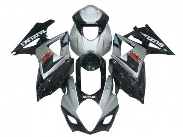 Lojas Carenagens Moto Suzuki GSXR 1000 2007-2008 - Cinzento Preto Brilhante Vermelho Branco