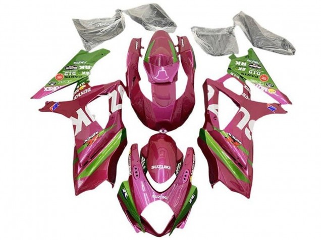 Lojas Carenagens Moto Suzuki GSXR 1000 2007-2008 - Rosa Verde Branco