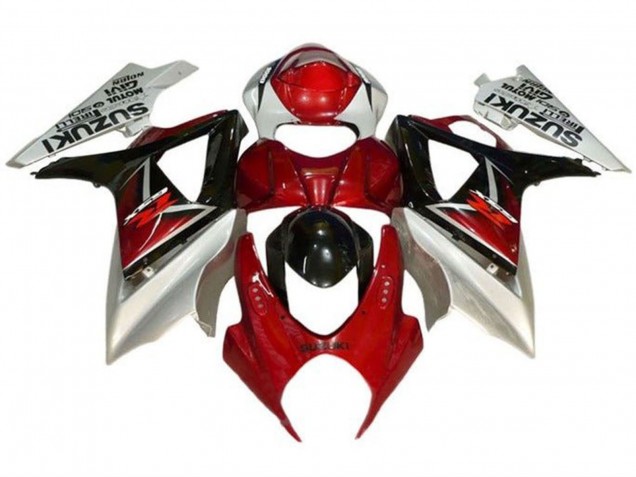 Lojas Carenagens Moto Suzuki GSXR 1000 2007-2008 - Vermelho Preto Prata