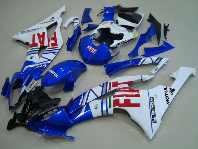 Lojas Carenagens Moto Yamaha YZF R6 2008-2016 - Branco Azul Vermelho Fiat Motul Michelin