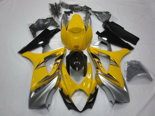 Lojas Carenagens Moto Suzuki GSXR 1000 2007-2008 - Amarelo Prata Preto