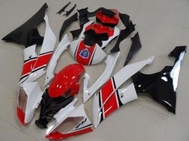 Lojas Plástico ABS Yamaha YZF R6 2008-2016 - Branco Vermelho Preto Brilhante