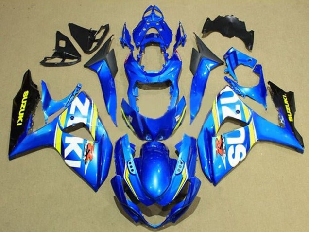 Lojas Carenagens Moto Suzuki GSXR 1000 2009-2016 - Azul Branco Amarelo Listra Preto