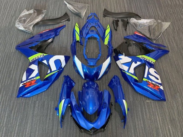 Lojas Carenagens Moto Suzuki GSXR 1000 2009-2016 - Azul Verde Néon Branco Ecstar