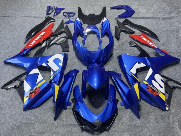 Lojas Carenagens Moto Suzuki GSXR 1000 2009-2016 - Azul Vermelho Branco Amarelo