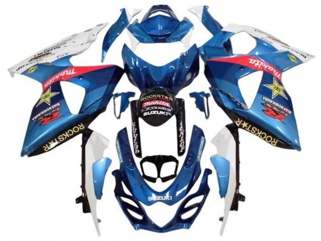 Lojas Carenagens Moto Suzuki GSXR 1000 2009-2016 - Branco Azul Claro Vermelho Amarelo Rockstar