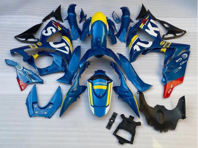 Lojas Carenagens Moto Suzuki GSXR 1000 2009-2016 - Azul Amarelo Branco Vermelho