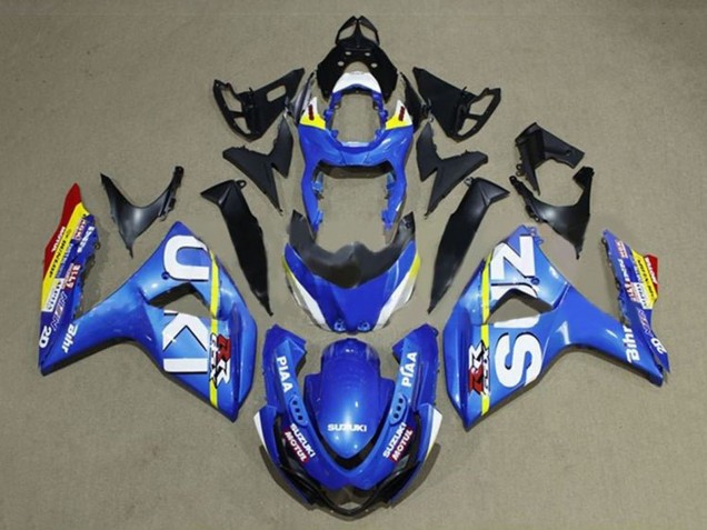 Lojas Carenagens Moto Suzuki GSXR 1000 2009-2016 - Azul Branco Amarelo Listra