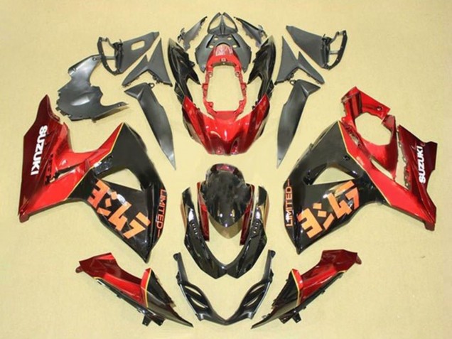 Lojas Kits Carenagem Moto Suzuki GSXR 1000 2009-2016 - Vermelho Preto