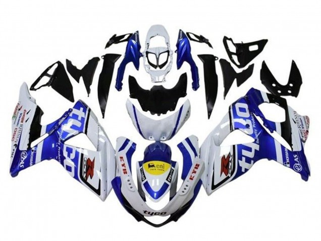 Lojas Carenagens Moto Suzuki GSXR 1000 2009-2016 - Branco Azul Amarelo Preto Tyco