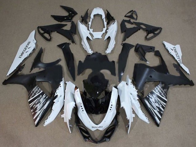 Lojas Carenagens Moto Suzuki GSXR 1000 2009-2016 - Branco Preto Prata Checker