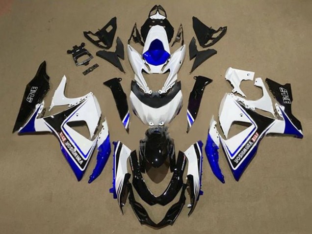 Lojas Carenagens Moto Suzuki GSXR 1000 2009-2016 - Branco Azul Preto Yoshimura