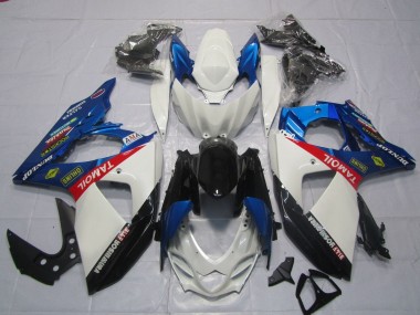 Lojas Carenagens Moto Suzuki GSXR 1000 2009-2016 - Branco Azul Vermelho Preto TaMobil