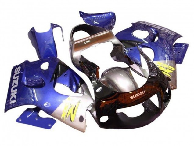 Lojas Carenagens Moto Suzuki GSXR 600 / GSXR 750 1996-2000 - Azul Prata Preto