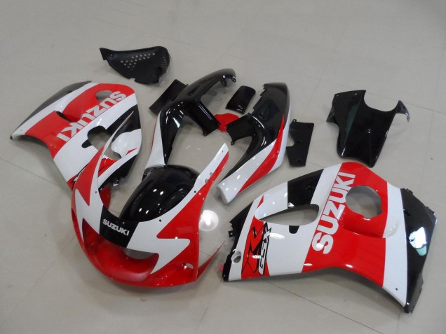 Lojas Carenagens Moto Suzuki GSXR 600 / GSXR 750 1996-2000 - Vermelho Branco Preto